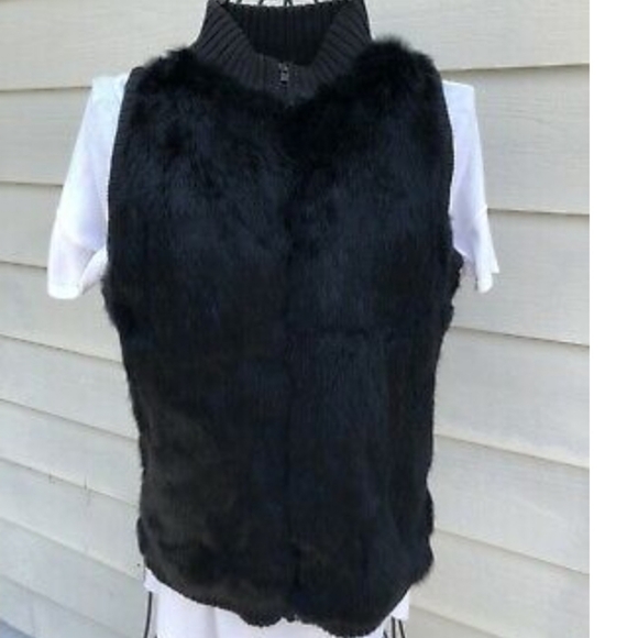 Black rabbit fur vest - Picture 2 of 7